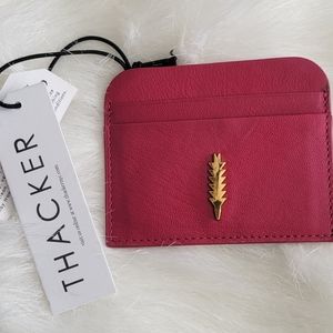 THACKER Leather Katie Card Holder Wallet ID Holder CC Holder Cobalt Pink NWT